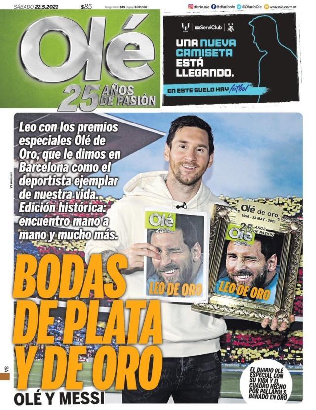 梅西致敬《奥莱报》25周年 体育报道不会被算法取代